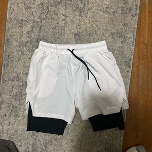 White and Black Men's Atheltic Shorts